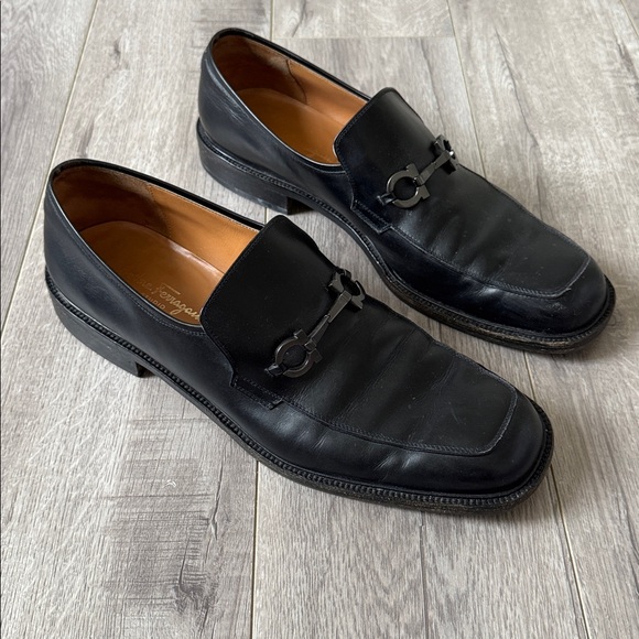 Salvatore Ferragamo Studio Gancini Bit Collection Black Loafers Men’s 13 D - Picture 3 of 9